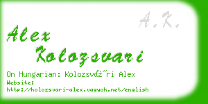 alex kolozsvari business card